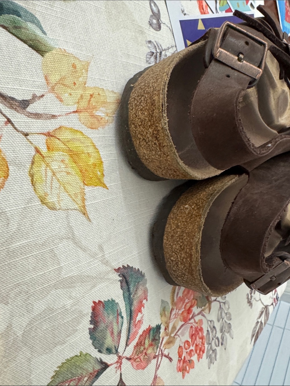 Birkenstock Brown Two-Strap Leather Men's Sandals size 44 - Picture 5 of 6